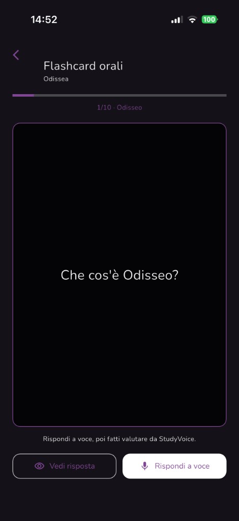 Flashcard orale con feedback AI